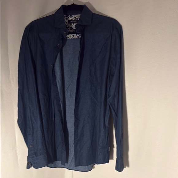 Monique Dark Denim Blue Button-Up Shirt - Picture 1 of 9